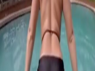 Justin Sane Fucking Pornstar Bailey Brooke in the Pool&period; He Fills her Pussy with excellent Cum and lets it Drip out in the Water