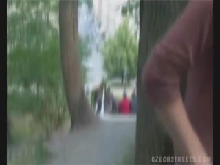 Czech young woman sucking dick on the street for money