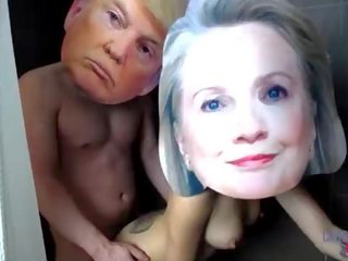 Donald trump dhe hillary clinton real i famshëm i rritur kapëse shirit ekspozuar xxx