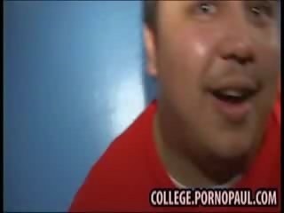 Blond college doll sucking dong
