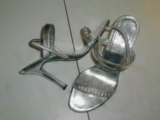 فضي highheel sandal