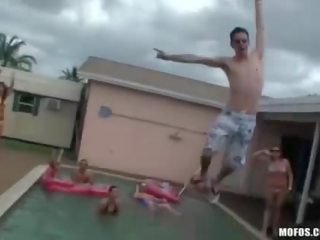 Amazing pool party begins to superb sex video orgy
