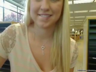 Nice tits lover masturbating and squirts in public film