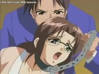 Schoonheid in chains cums op phallus in anime