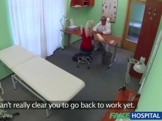 Groovy blonde patient rides a big penis