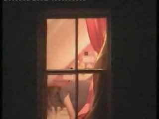 Pleasant model zasačeni goli v ji soba s a okno peeper