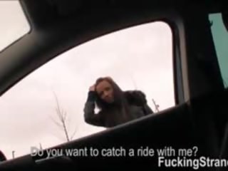 Hitchhiker Teen Gina Devine First Public sex movie With A Stranger