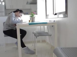 Splendid couple fucking in the kitchen while playing on it IV