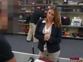 Business damsel Pussy Fucked By Pawn Man In Pawnshops Office