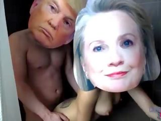 Donald trump a hillary clinton skutečný osobnost dospělý klip páska vystavený xxx
