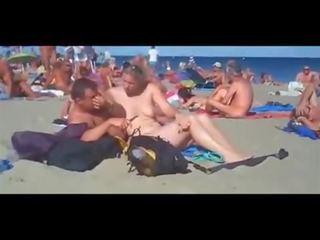 Adult film with perfected on the public beach