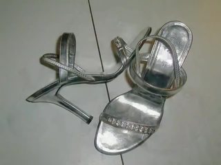 銀 highheel sandal