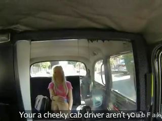 Hot blonde fucked in fake taxi on sunny day