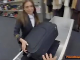 Latina Stewardess Sucks shaft For Money
