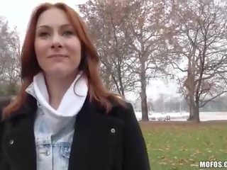 Redhead Czech femme fatale gets fucked for money