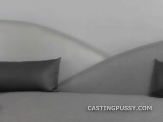 Ditzy big tits chick pussy licked during a fantastic casting scene