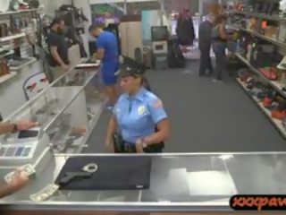 Busty sweetheart Police Officer Pawn Her Pussy